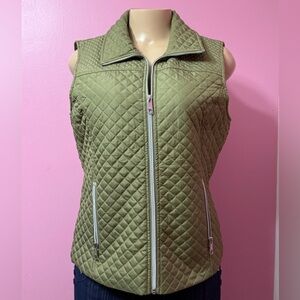 Black Rivet Olive Quilted Vest Women's Size M